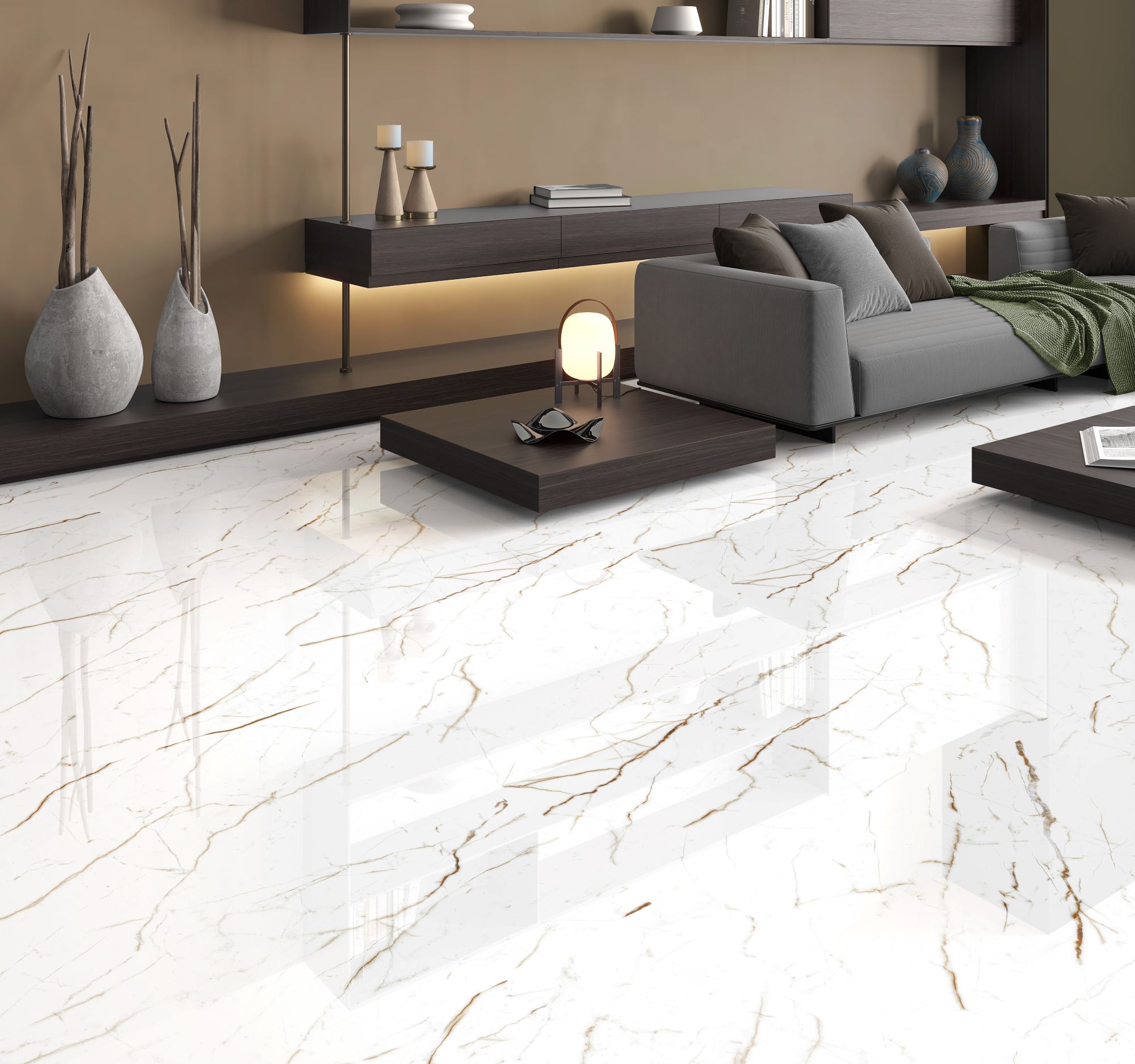 Porcelanato 71x71 Calacatta Oro Polido Retificado Savane - Imagem 4